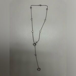 Tiffany & Co. Sterling Silver Heart Link Lariat Necklace